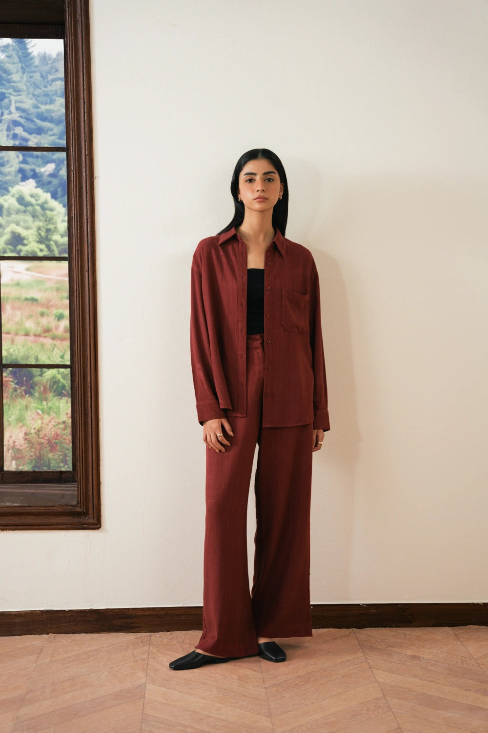 Pinstripe Relaxed Fit Pants
