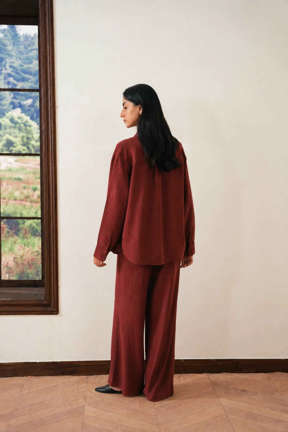 Pinstripe Relaxed Fit Pants-thumbmail-3