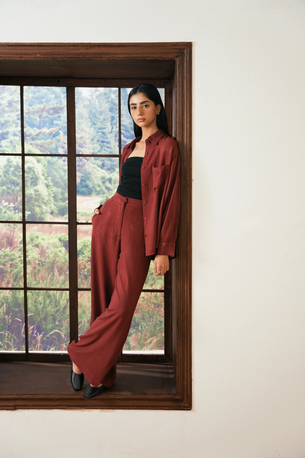 Pinstripe Relaxed Fit Pants-thumbmail-6
