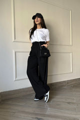 Pinstripes Pleated Wide Leg Pants