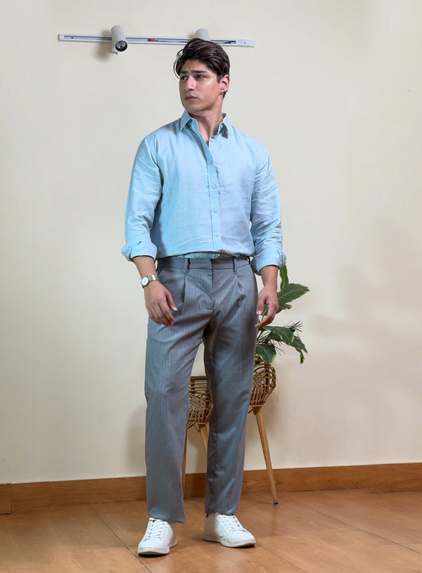 Pinstripes Straight Fit Pants extra image
