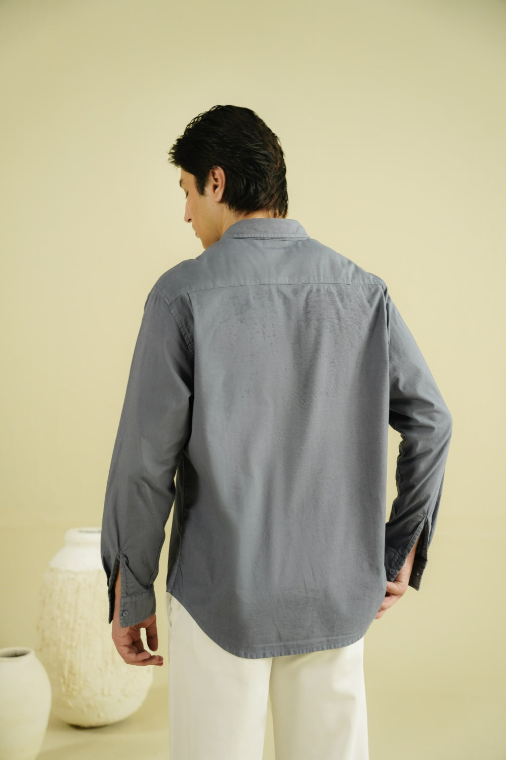 REGULAR FIT SHIRT - PIGEON GREY-thumbmail-2