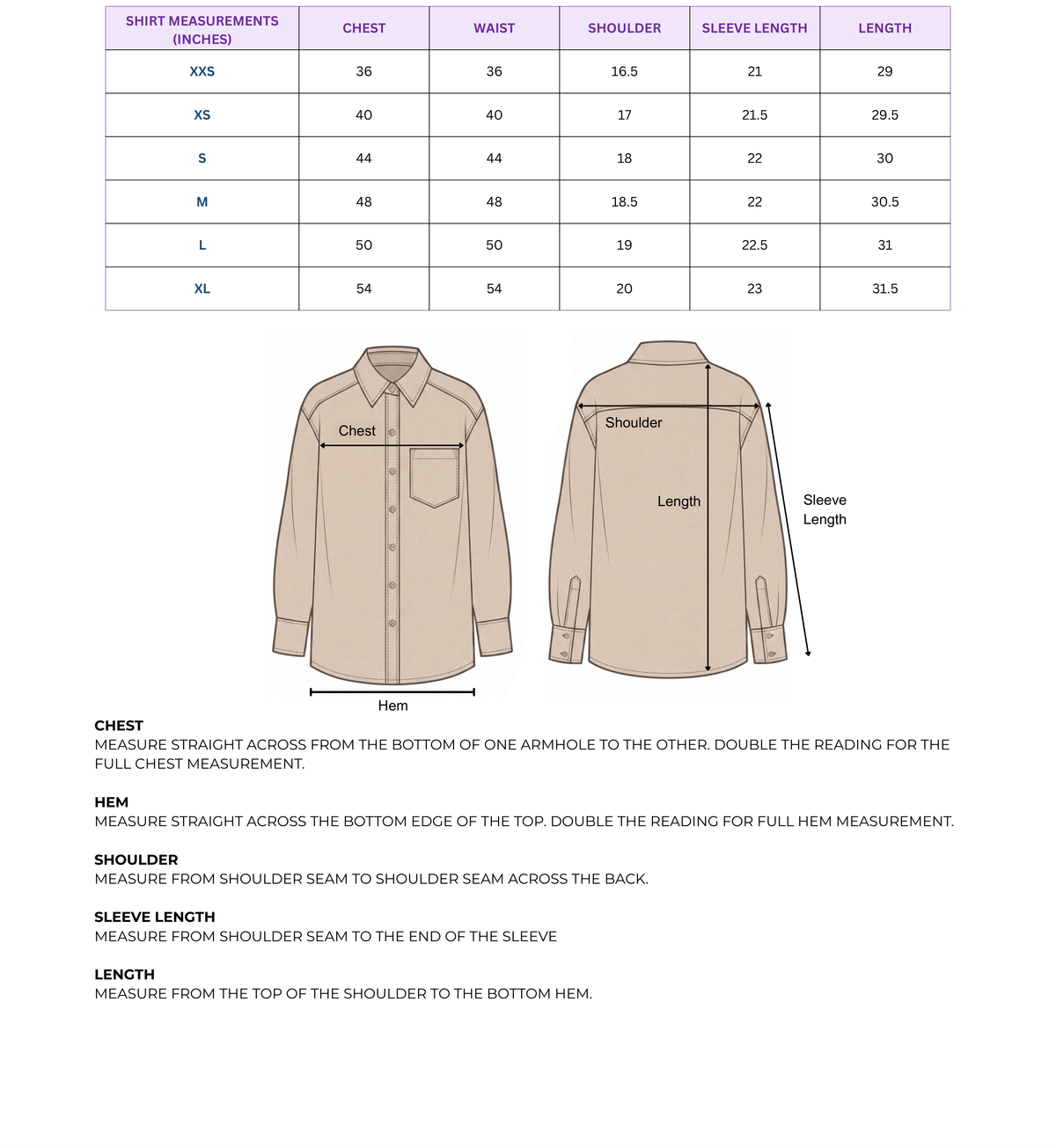Size Chart
