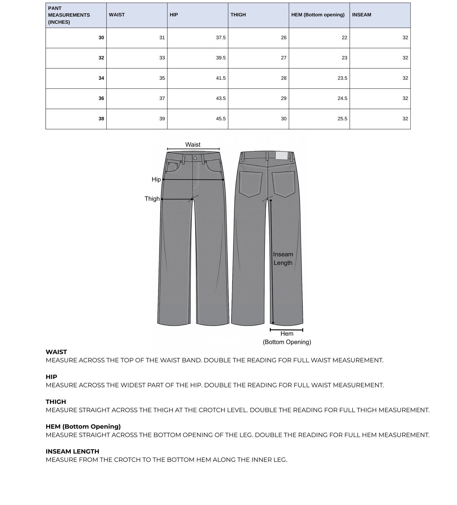 Size Chart