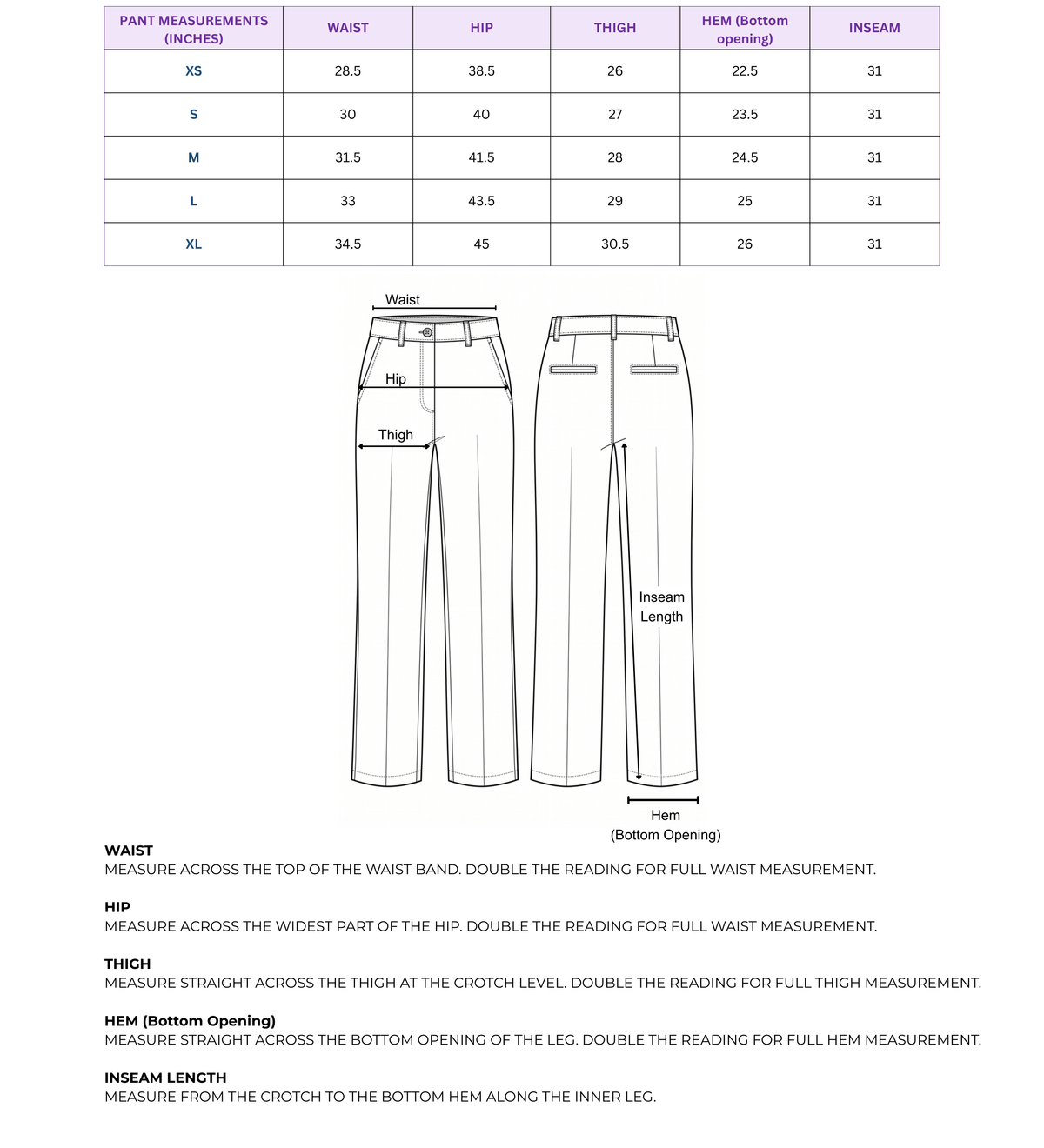 Size Chart