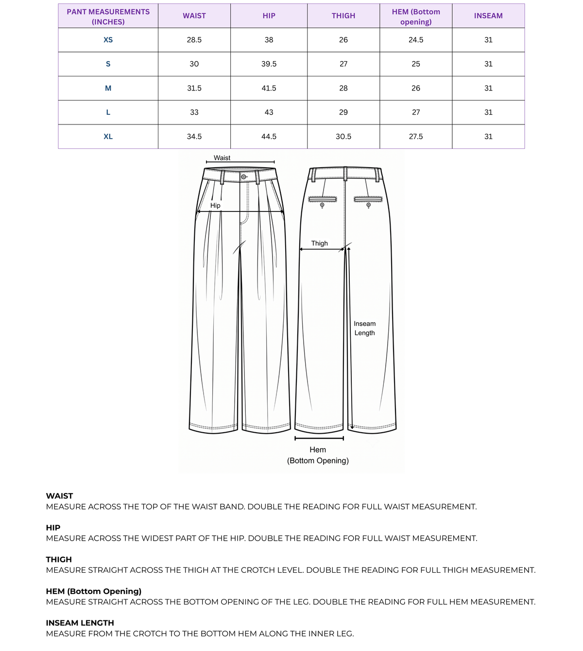 Size Chart