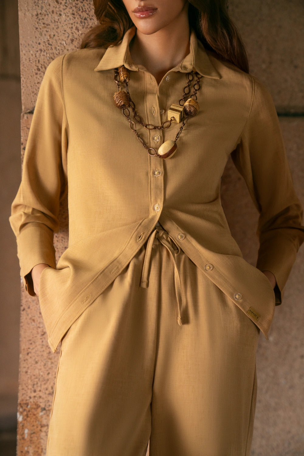 Tan Regular Fit Co-Ord Set-thumbmail-3