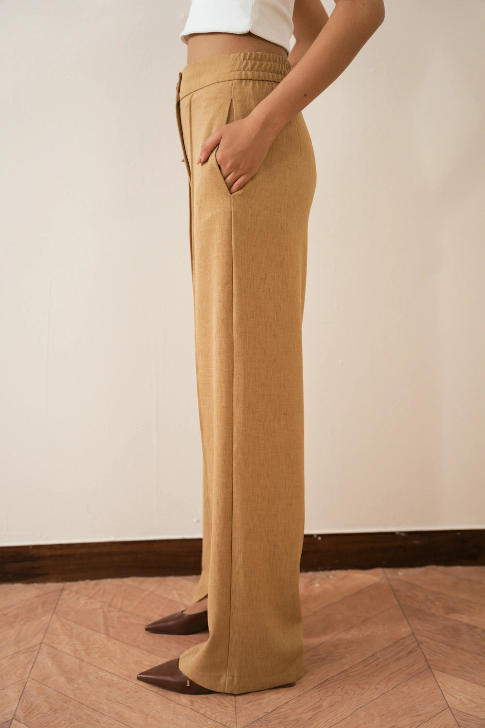 Relaxed Fit Pintuck Pants-thumbmail-4
