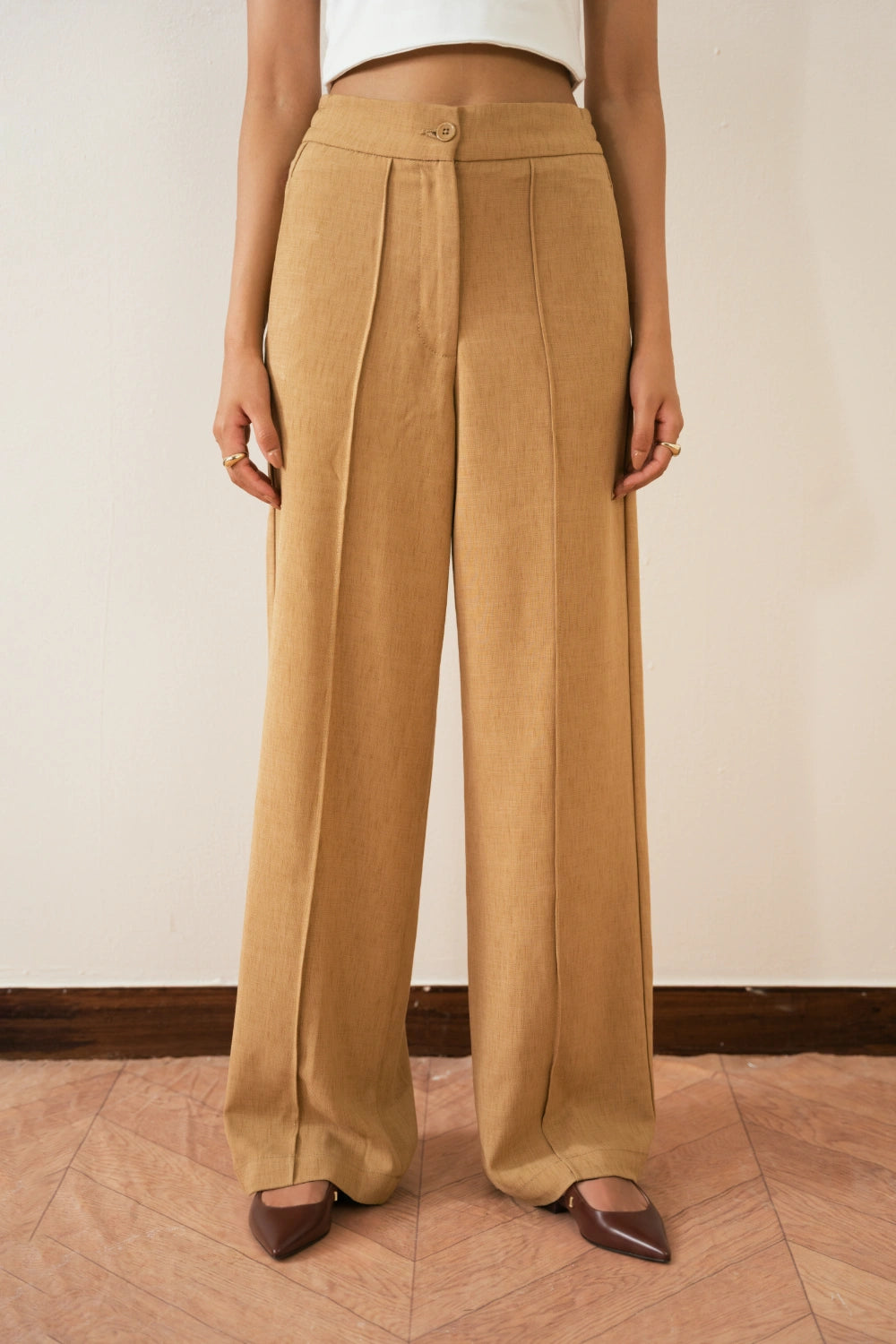 Relaxed Fit Pintuck Pants