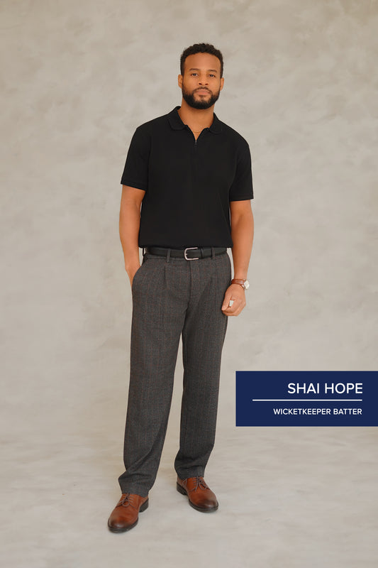 Windowpane Straight fit pants