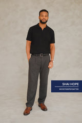 Windowpane Straight fit pants