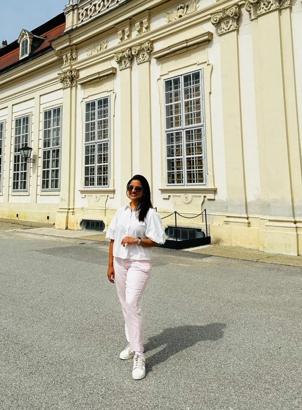 Powder Pink Straight Fit Cropped Pants extra image