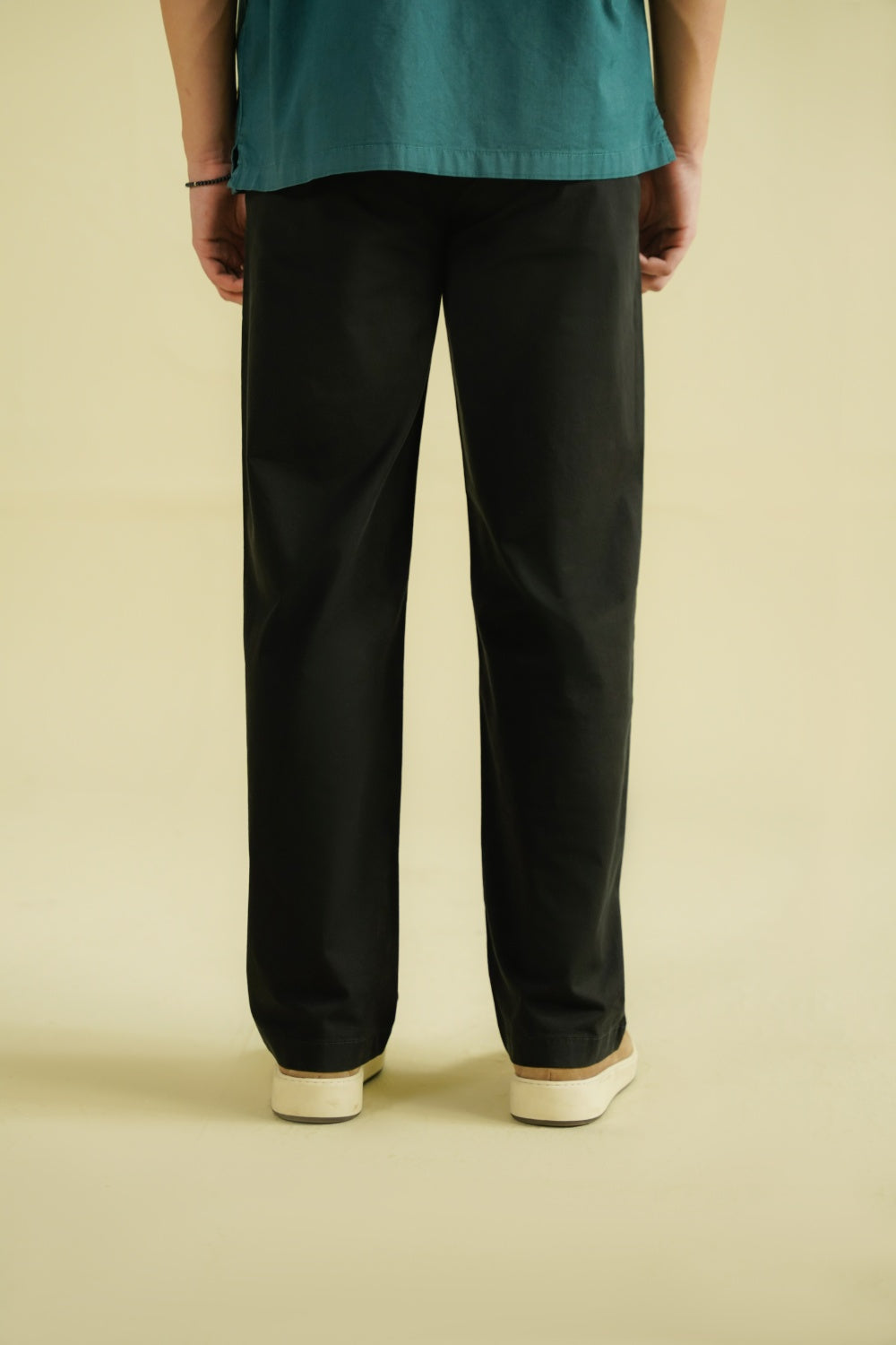 WIDE LEG CHINO PANTS - BLACK