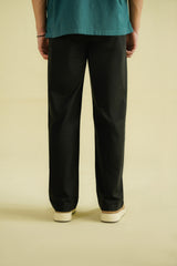 WIDE LEG CHINO PANTS - BLACK