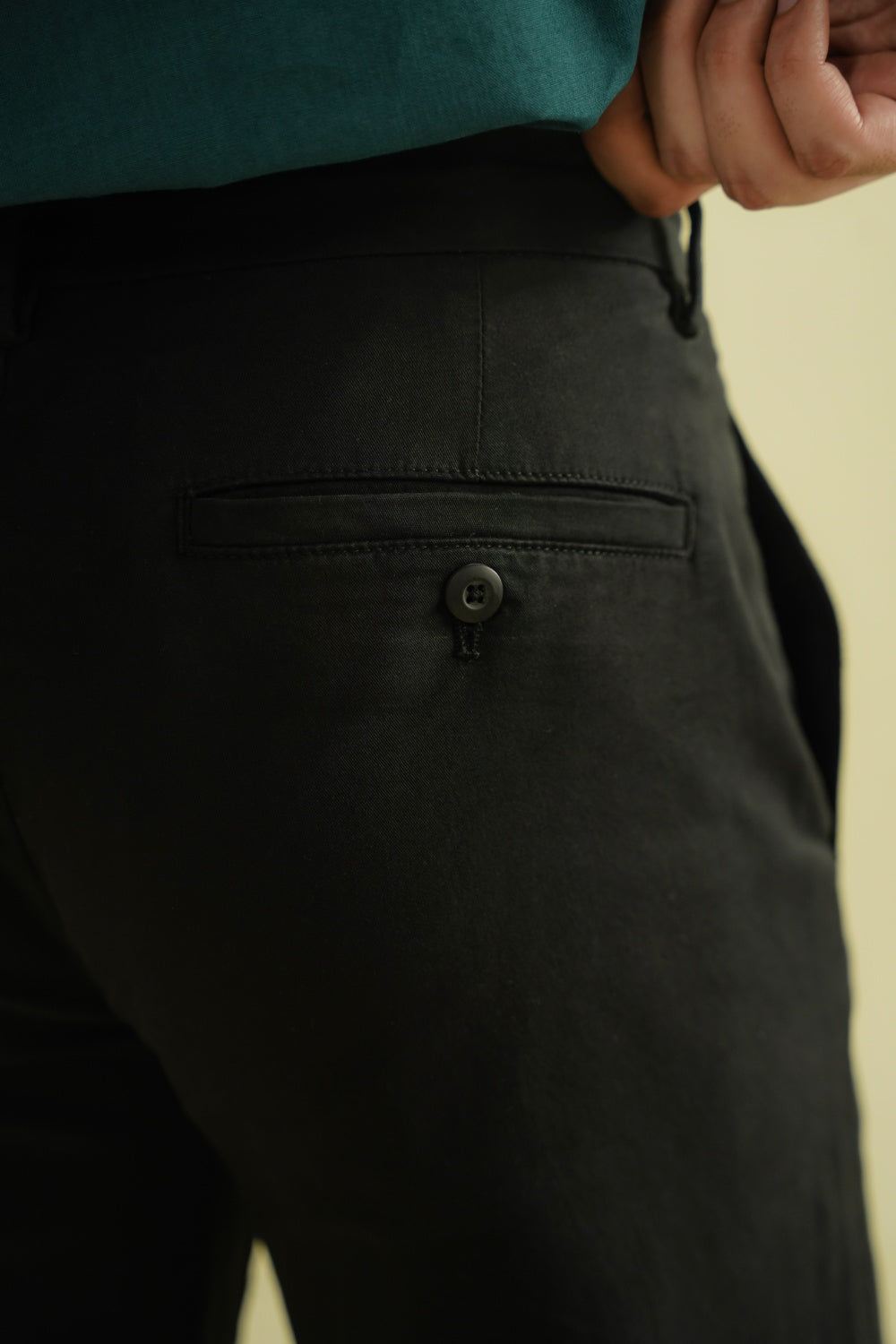 WIDE LEG CHINO PANTS - BLACK-thumbmail-6