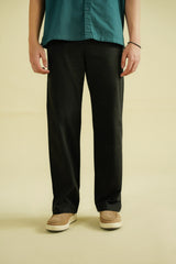 WIDE LEG CHINO PANTS - BLACK