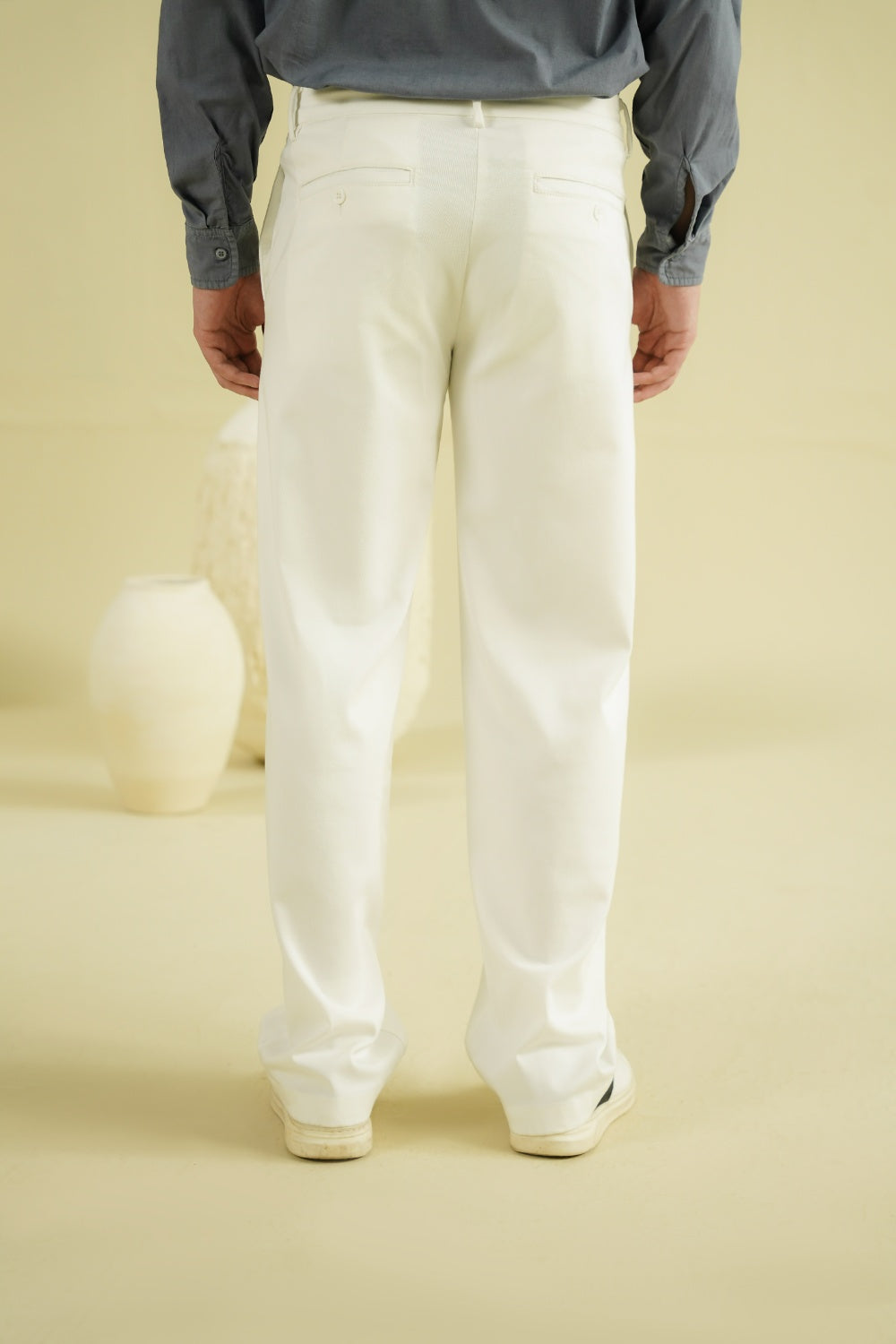 WIDE LEG CHINO PANTS - WHITE
