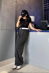 Windowpane Turnover Waist Pants