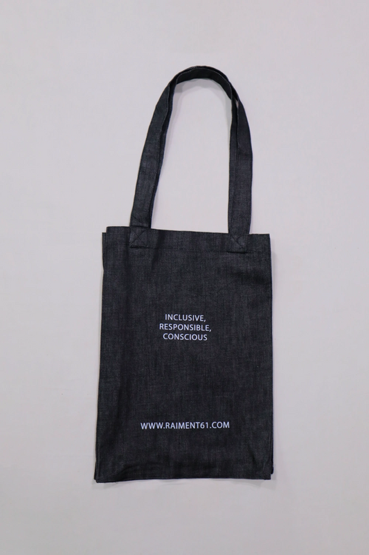 Black Denim Tote Bag - Small Logo