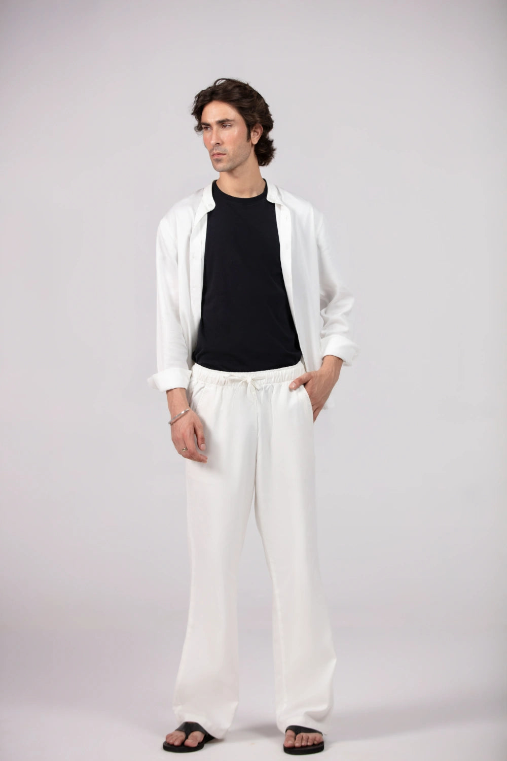 Linen Wide Leg Pants - Elasticated-thumbmail-4
