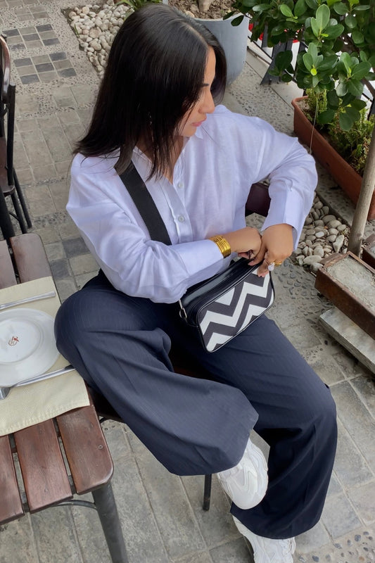 Pinstripes Pleated Wide Leg Pants
