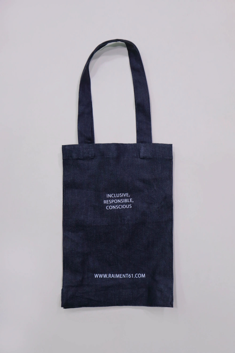 Navy Denim Tote Bag - Small Logo
