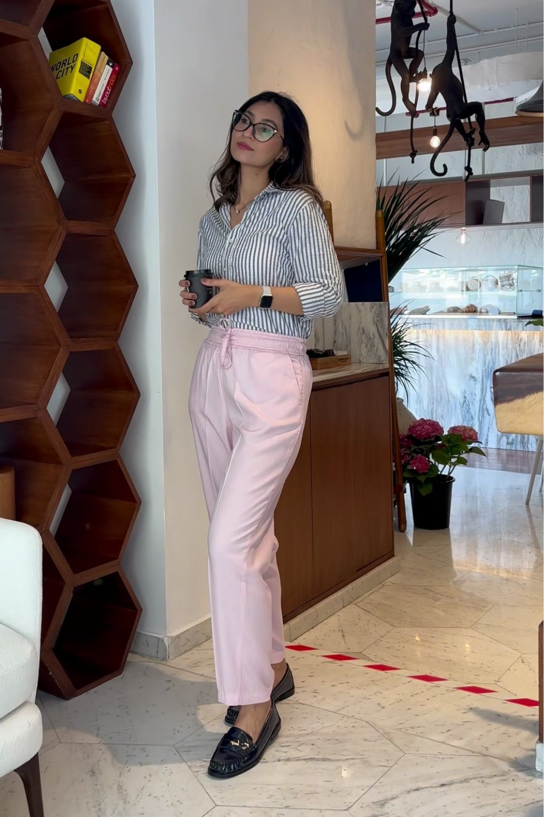 Pink Paper Bag Waist Trousers-thumbmail-2
